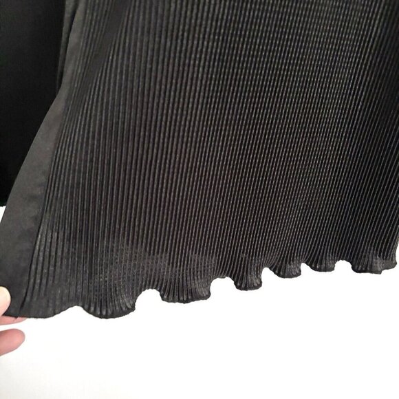 NEW Sleeper Black Origami Ribbed Long Sleeve Button Top Size Large Pajama Shirt - Picture 7 of 13